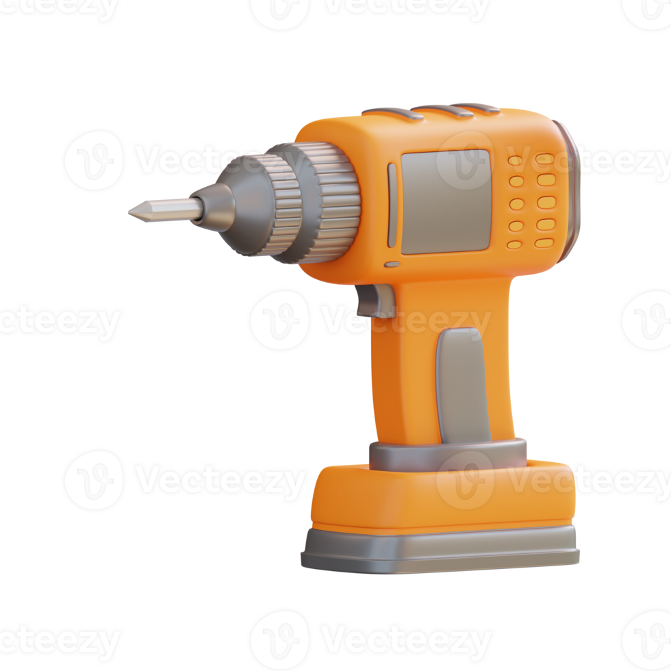 3d illustration of electric drill png