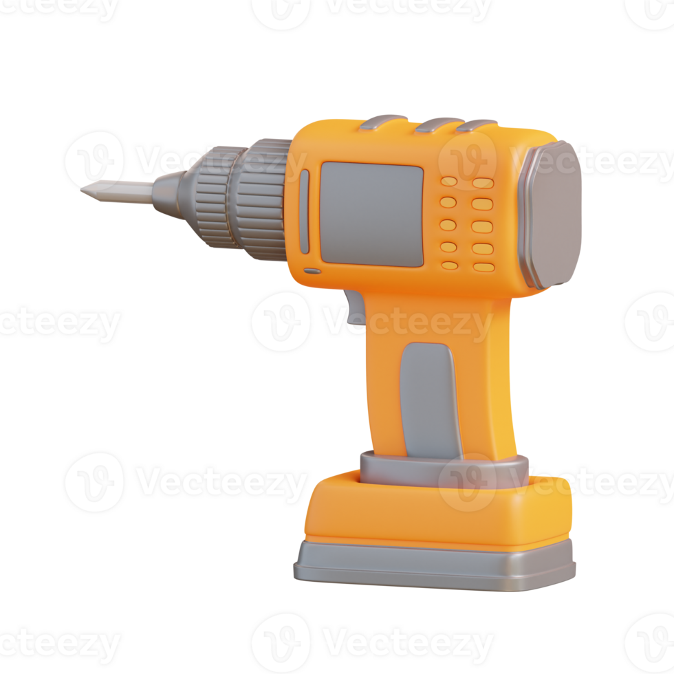 3d illustration of electric drill 24984722 PNG