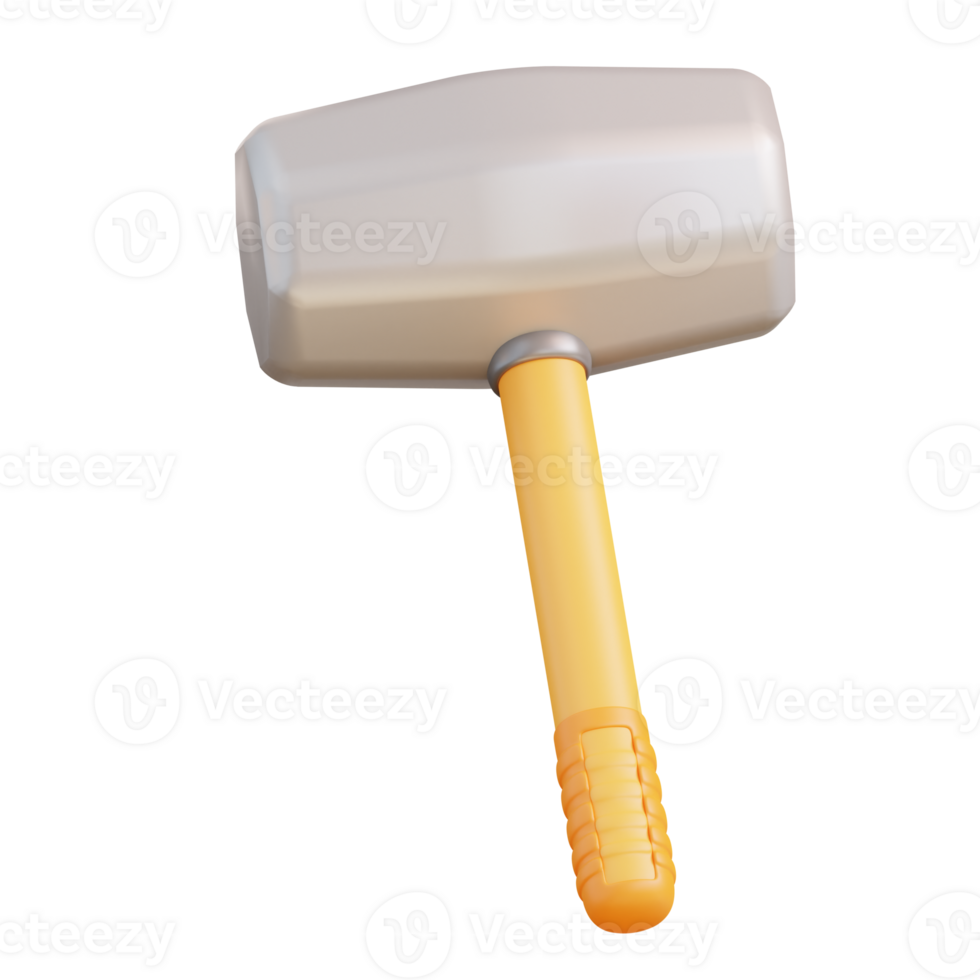 3d illustration rubber hammer png