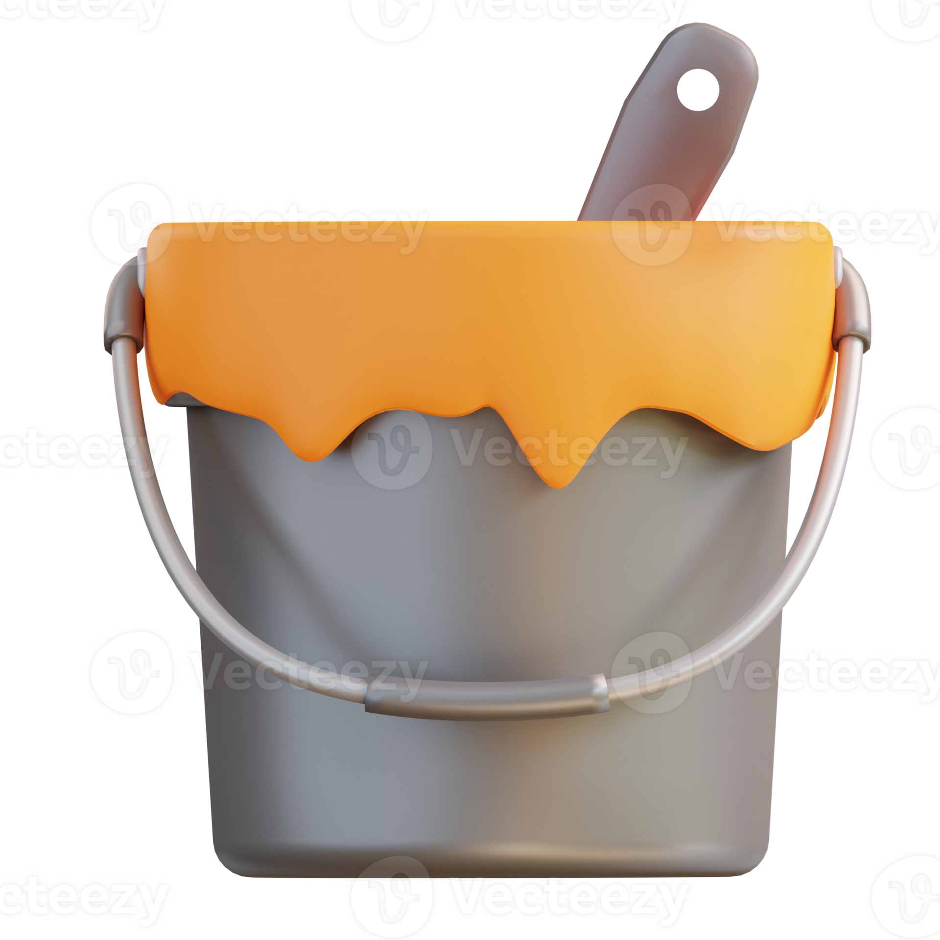 3d illustration of paint can and paint brush 24984787 PNG