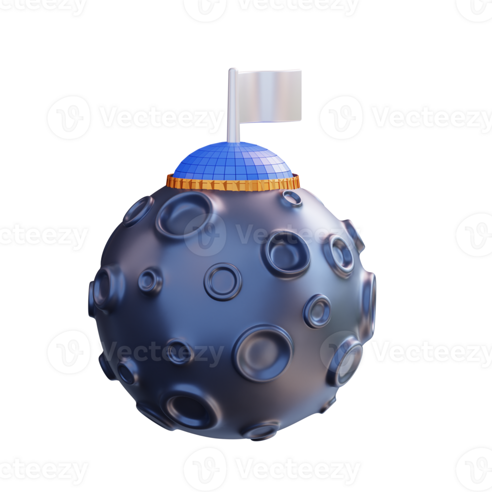 3d illustration climb on moon png