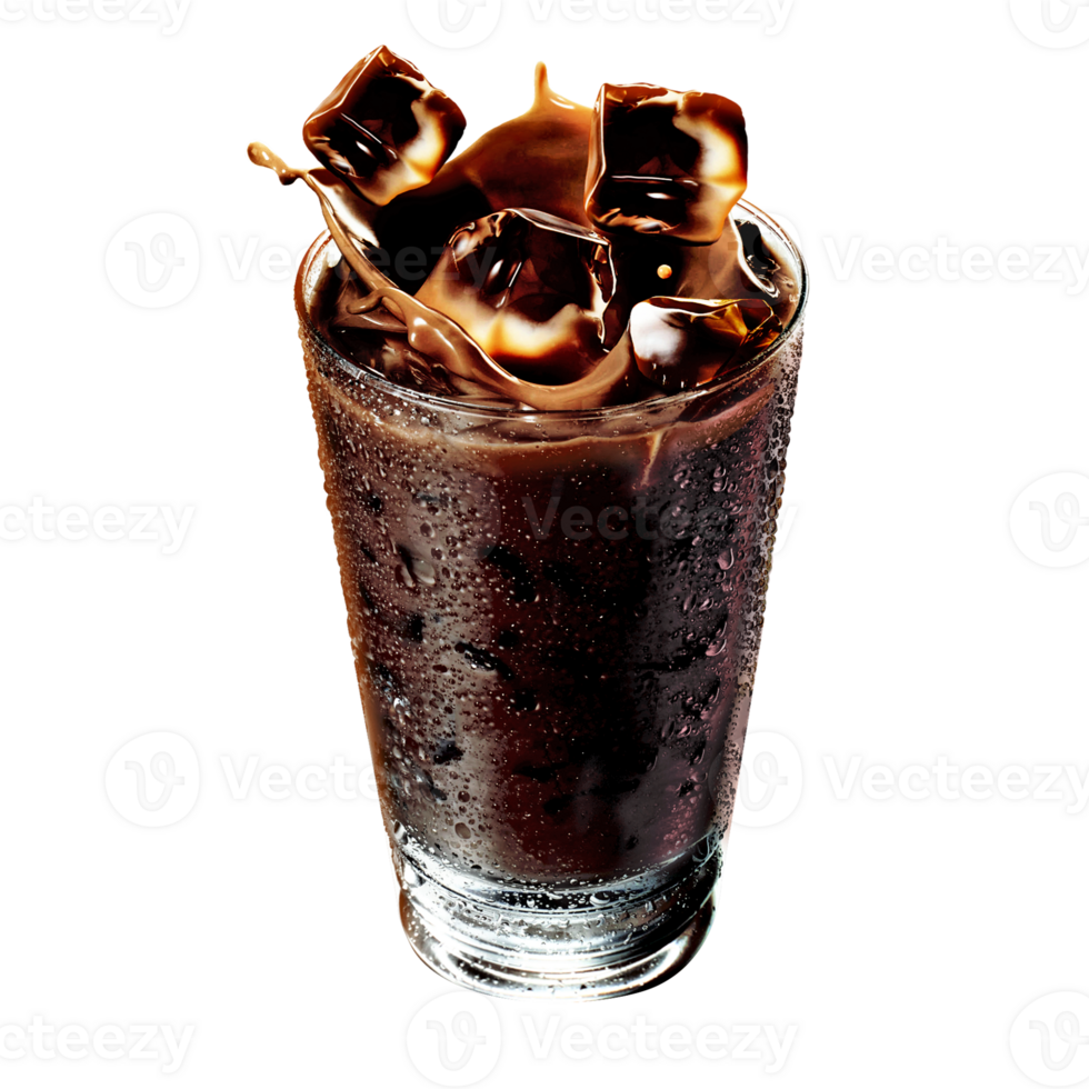 Illustration Ice Coffee in the glass cup. Fresh Coffee Ice. PRO PNG. Transparent Background png
