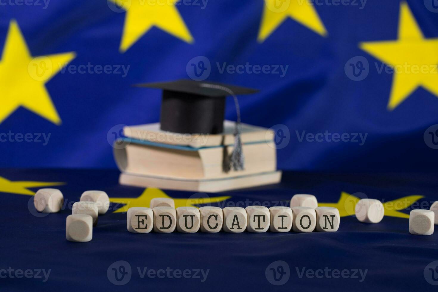 Word  EDUCATION composed of wooden letters. photo