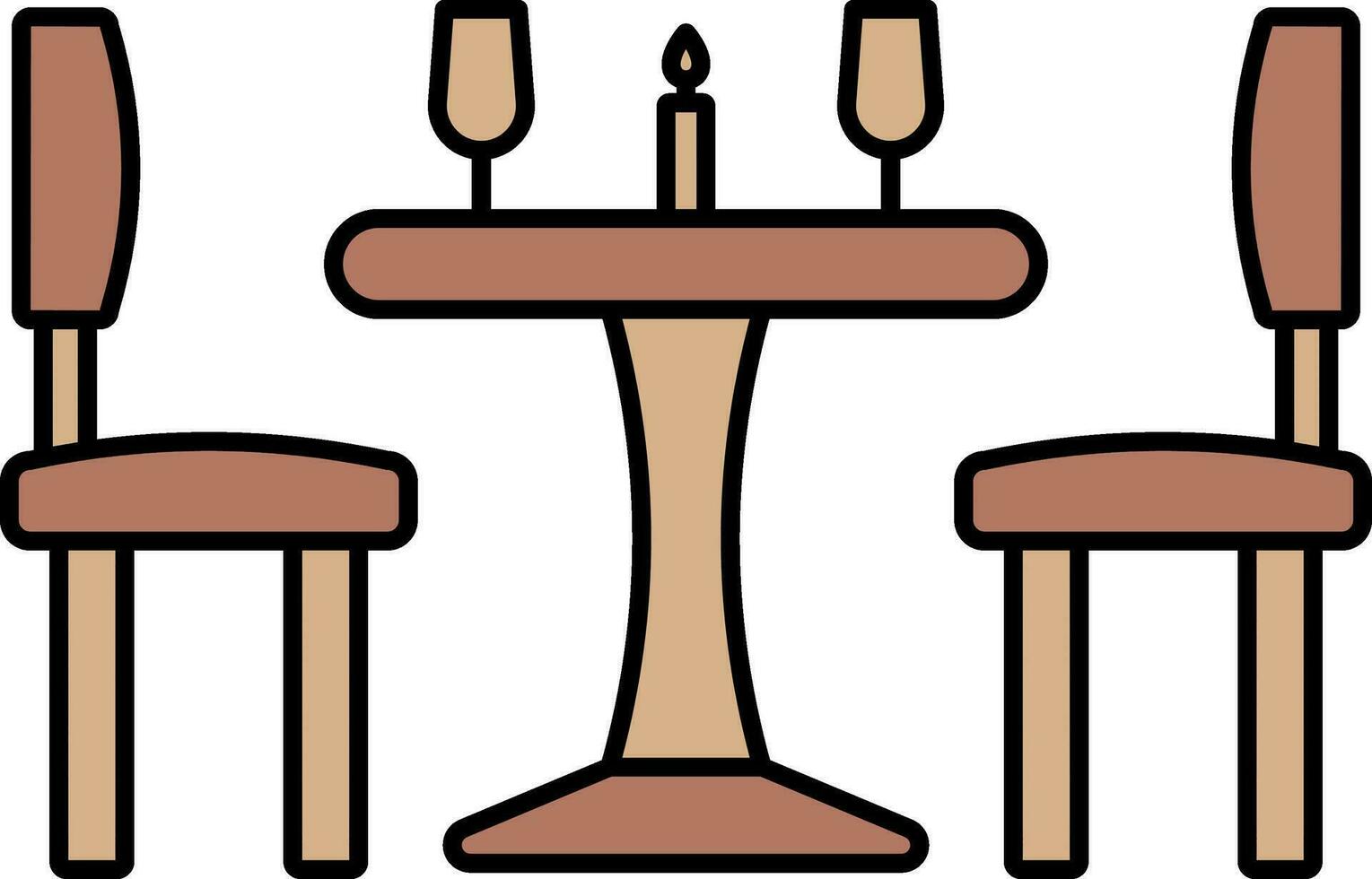Dinner Table Icon In Brown Color. vector