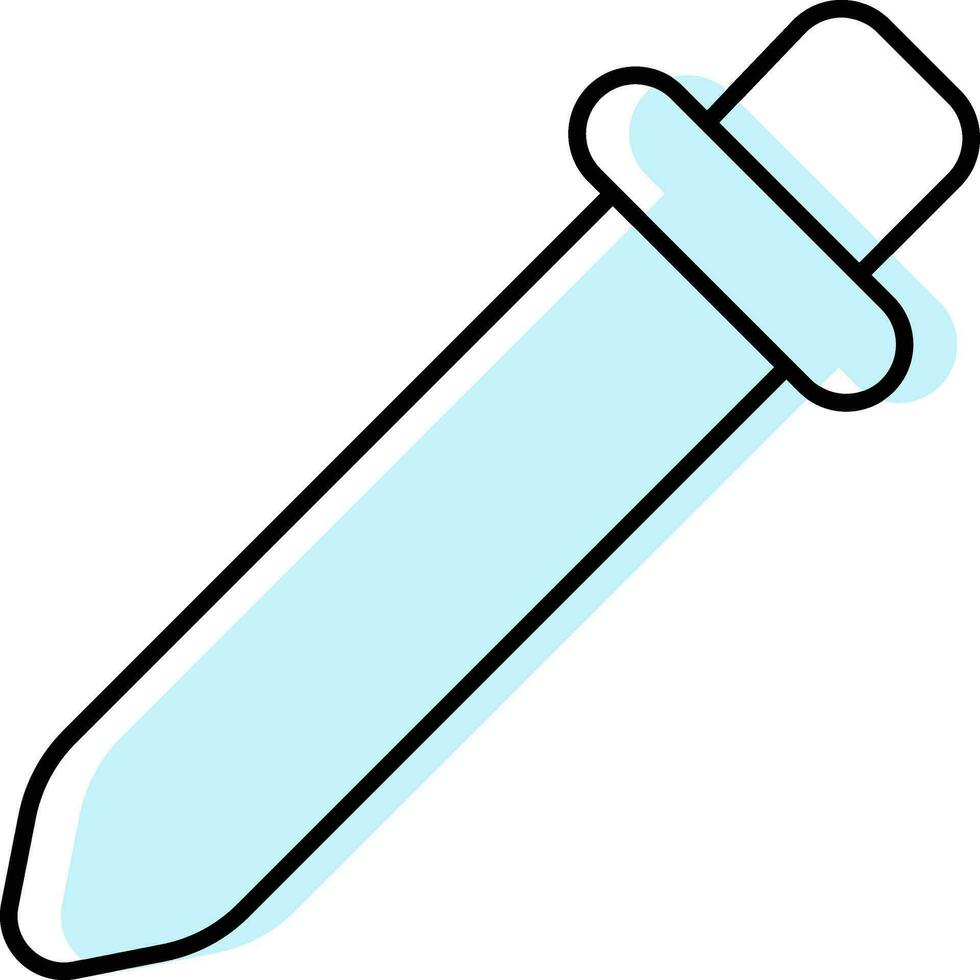 Cyan And White Color Picker Icon Or Symbol. vector