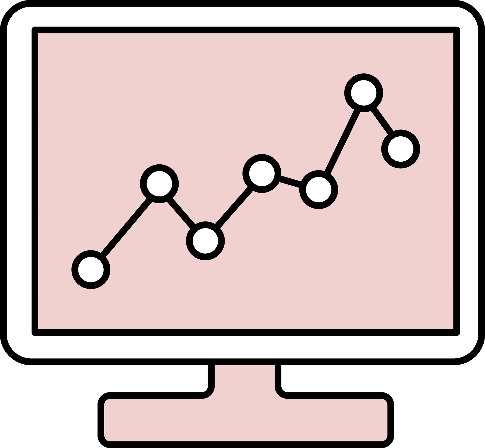 Isolated Computer Analysis Icon In Pink And White Color. 24985222 ...