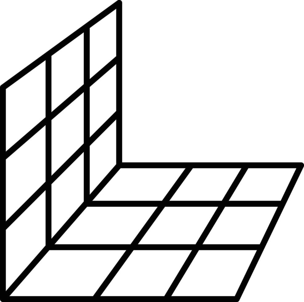 Linear Style Perspective Grid Icon Or Symbol. vector
