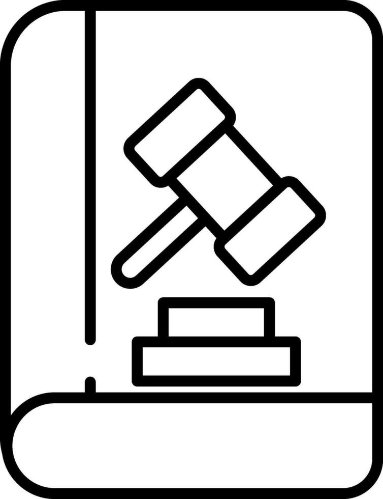 Linear Style Law Book Icon Or Symbol. vector