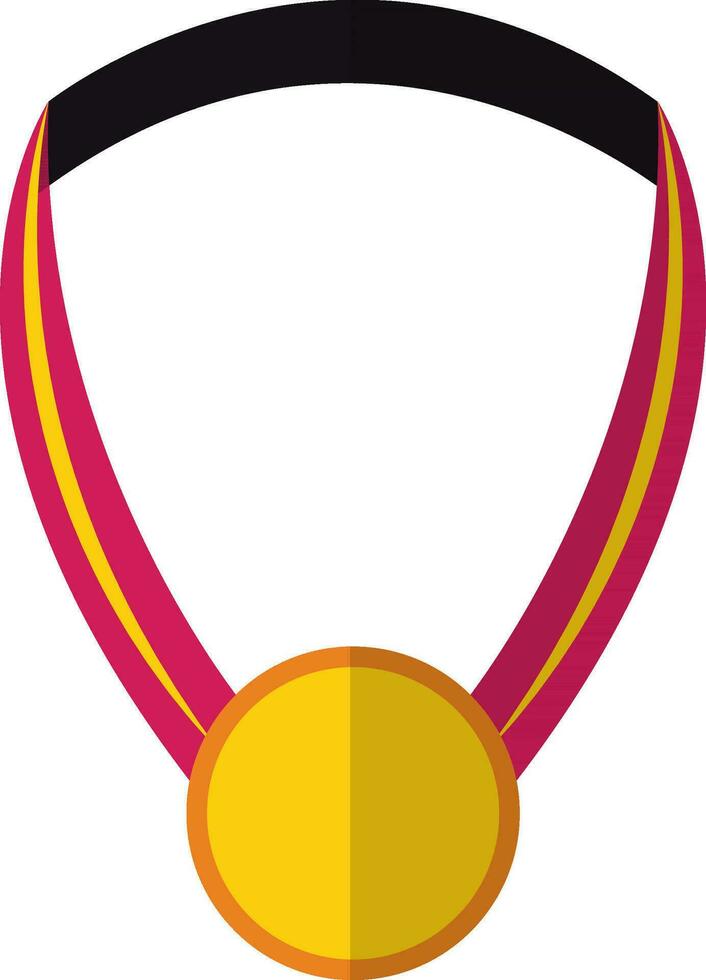 Blank medal icon in pink and yellow color. vector