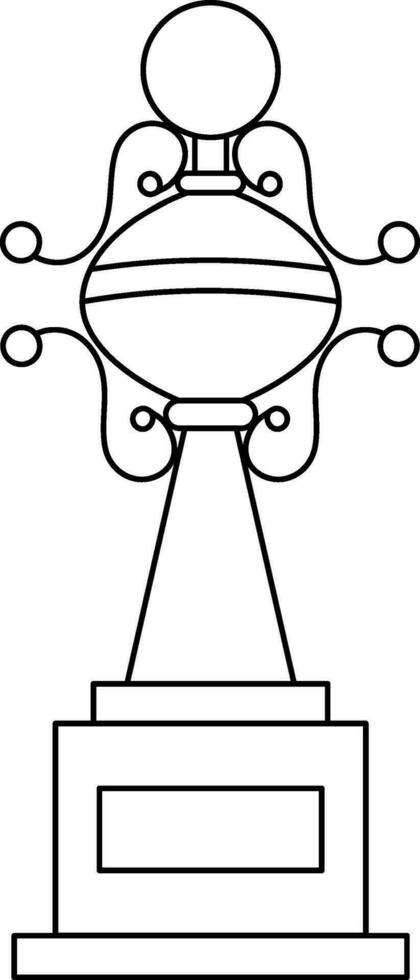 Isolated trophy award in black line art. vector