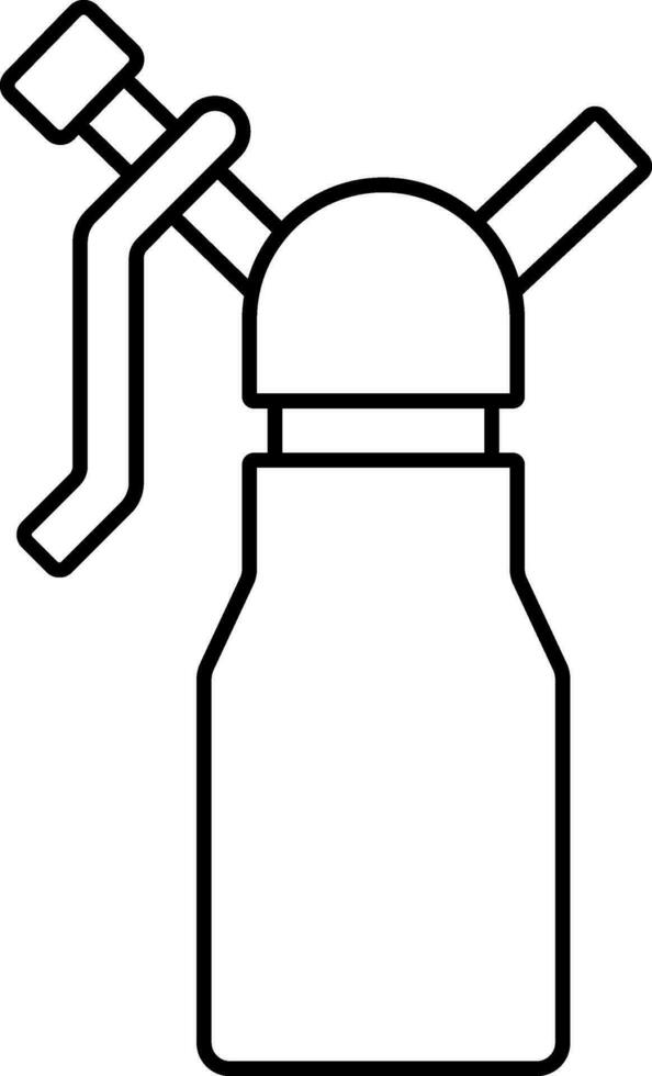 Whipped Cream Bottle Icon In Black Outline. vector