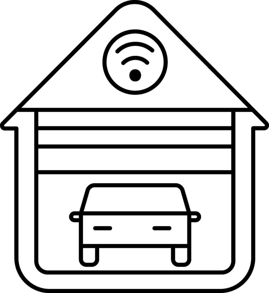 Home Automation Icon In Black Line Art. vector