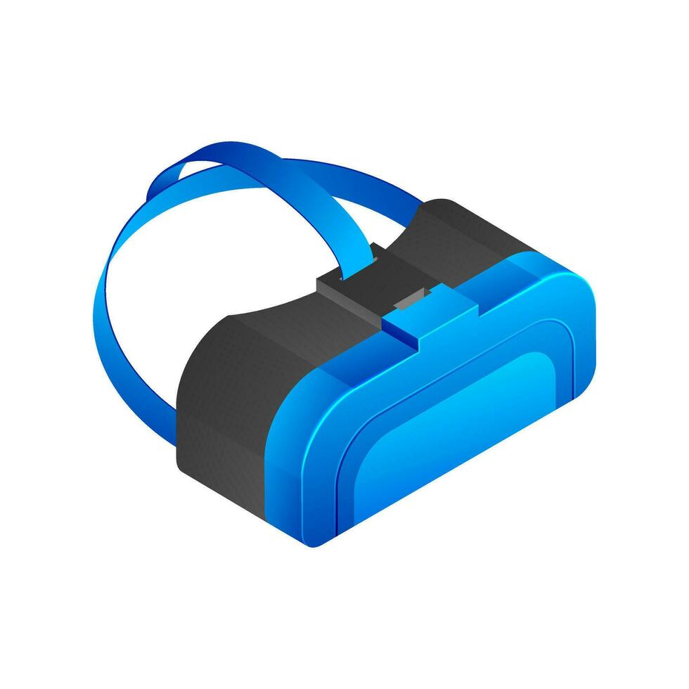 3D illustration of VR box in blue and black color. vector