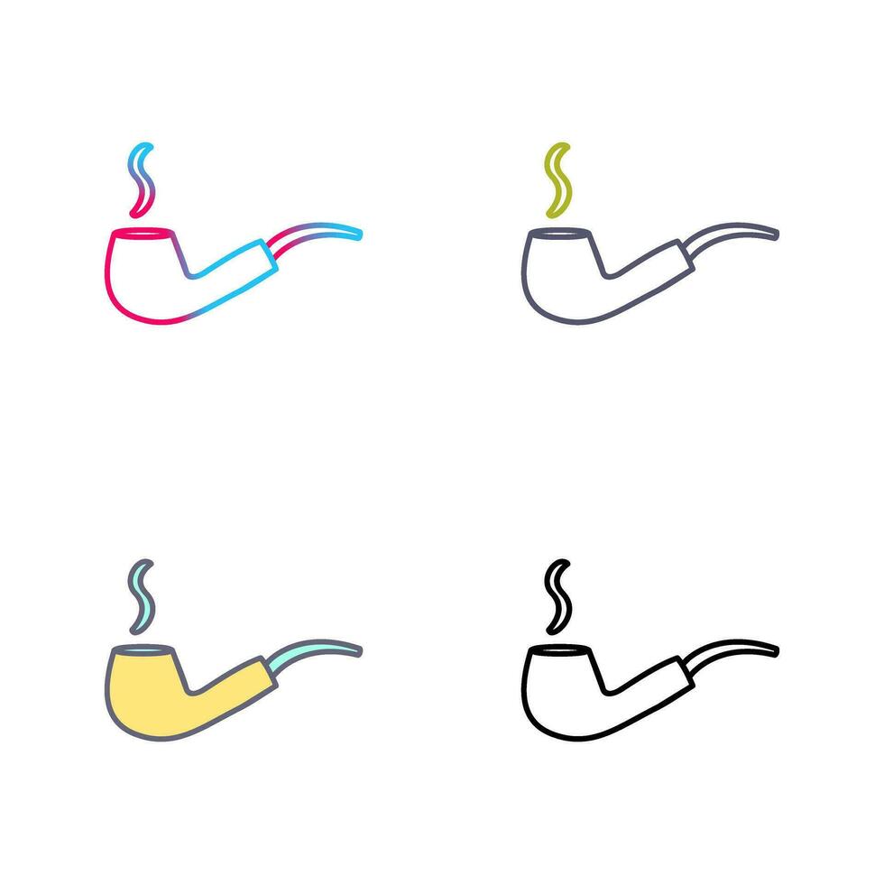 Unique Lit Smoking Pipe Vector Icon