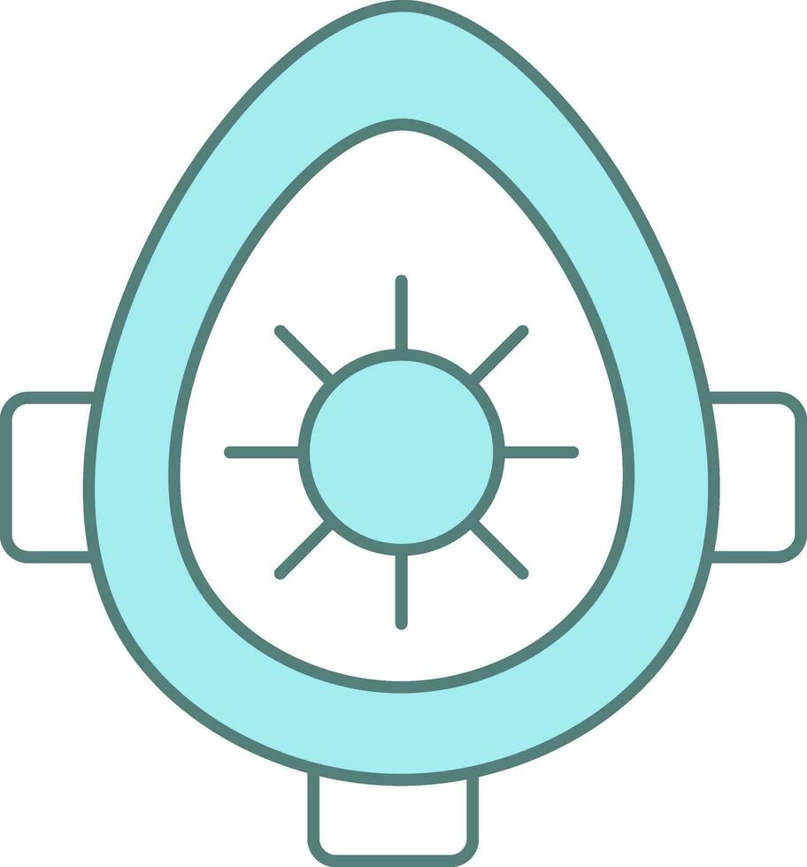 Oxygen Mask Icon In Blue And White Color. vector