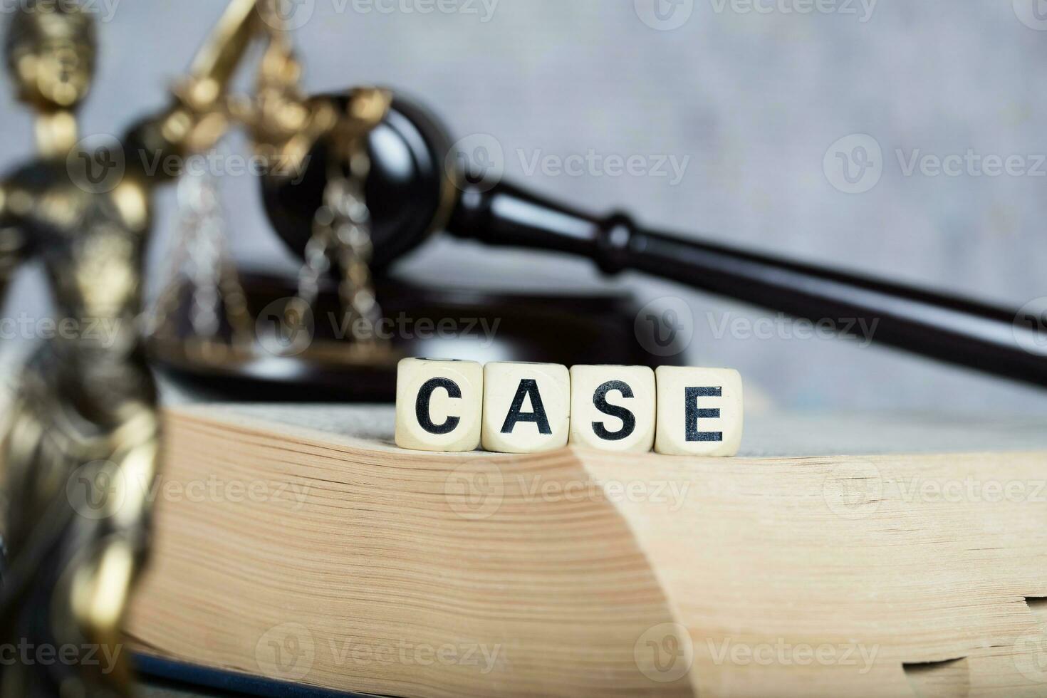 Word CASE composed of wooden letters. Closeup photo