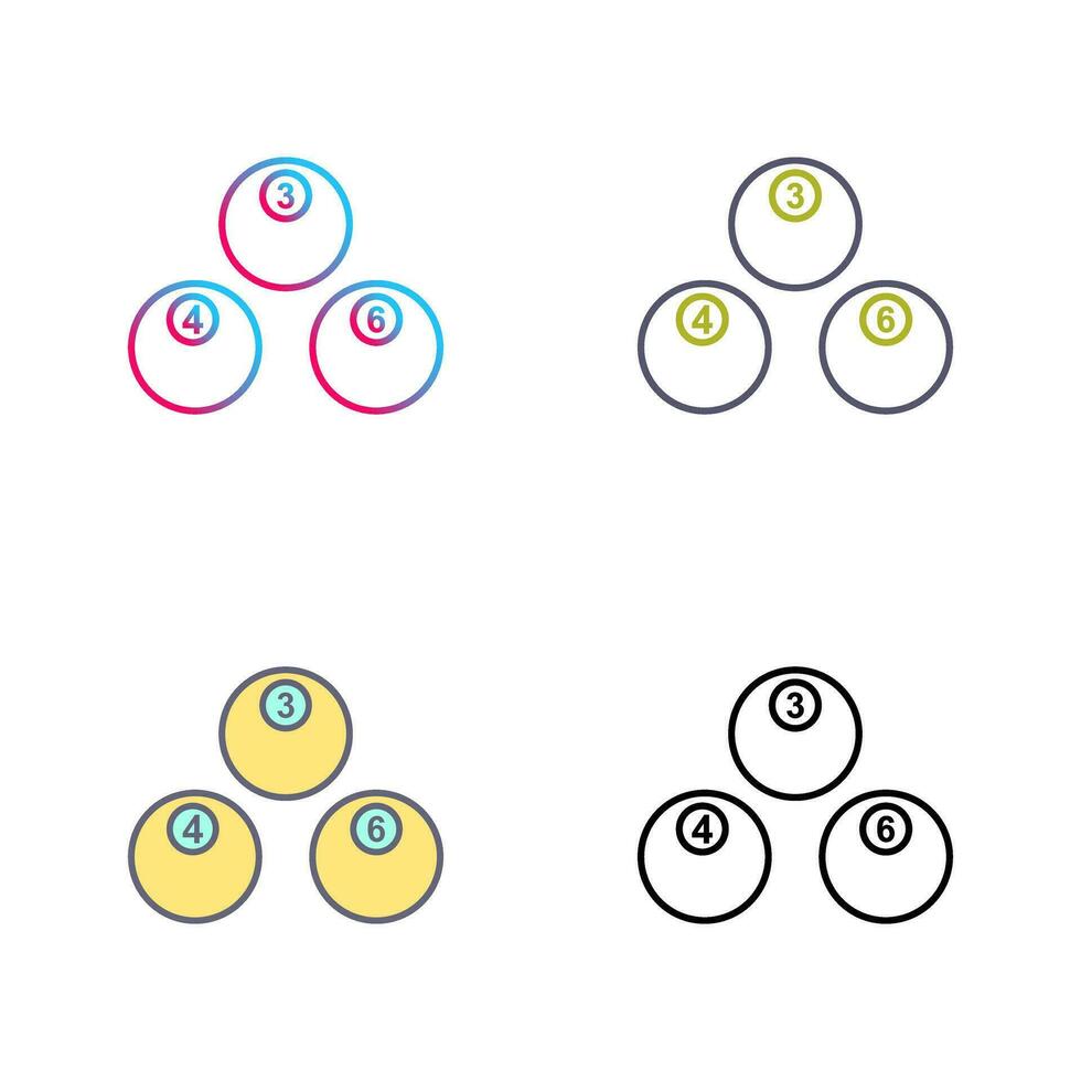 Unique Snooker Balls Vector Icon
