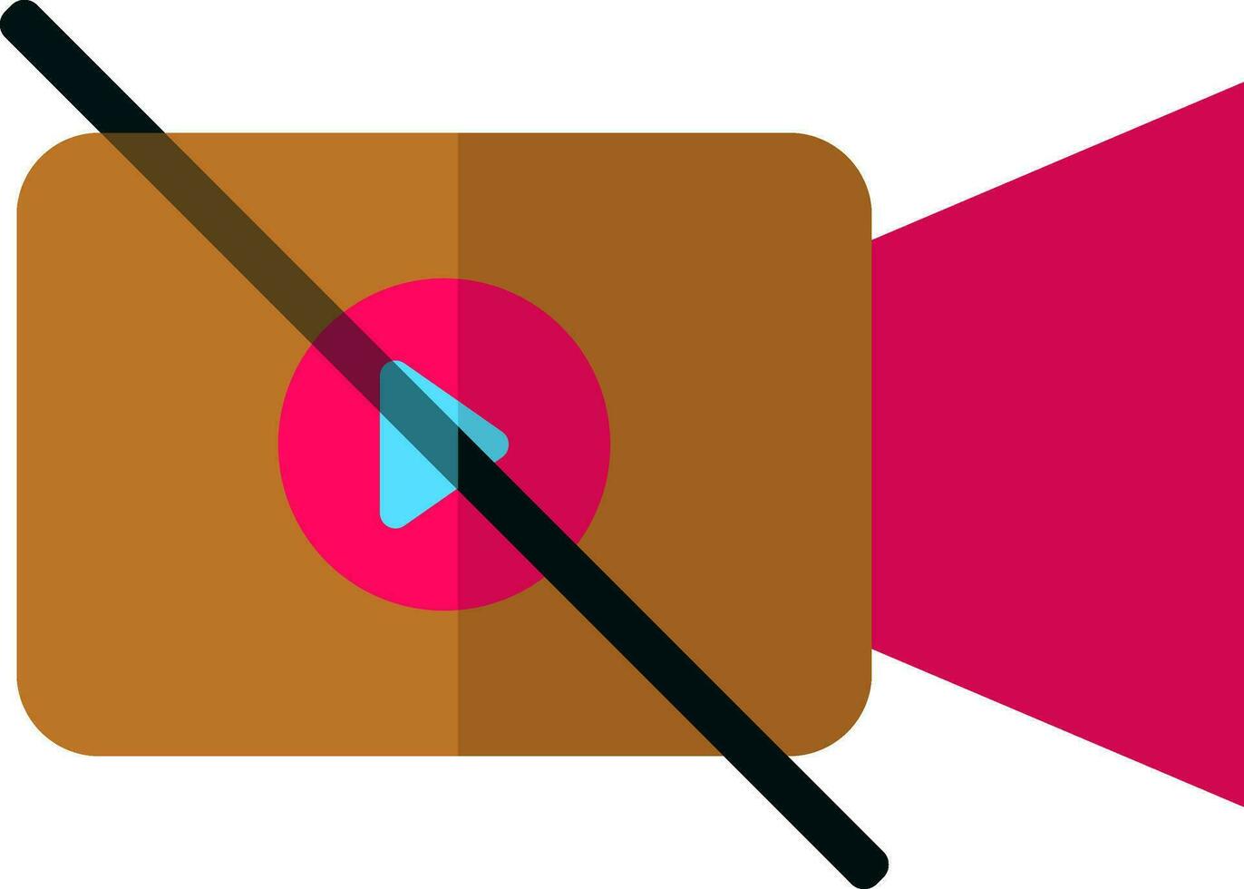 Pink and brown video camera. vector