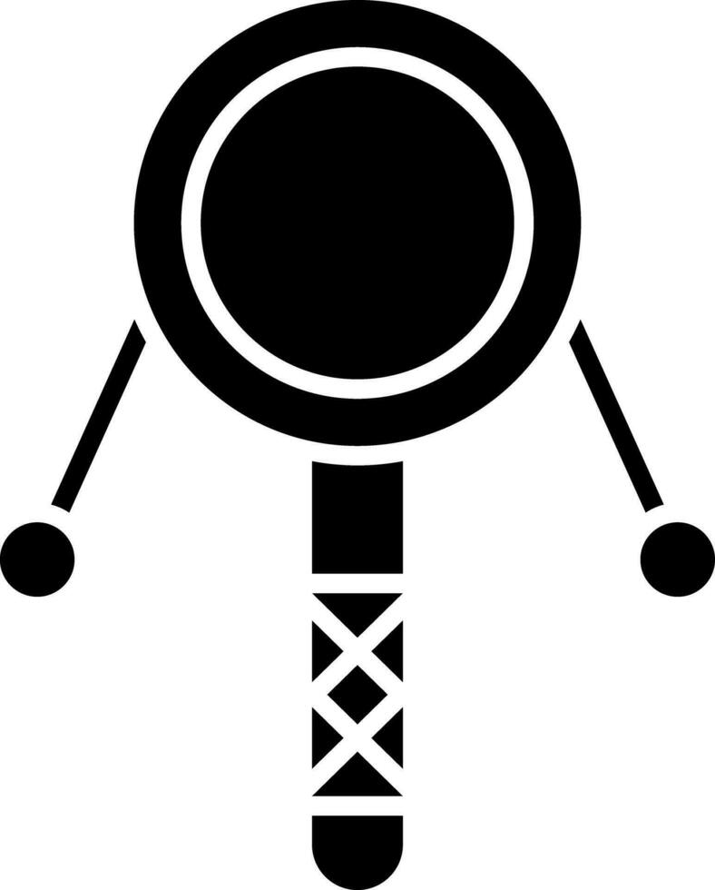 Flat style rattle drum icon in Black and White color. vector