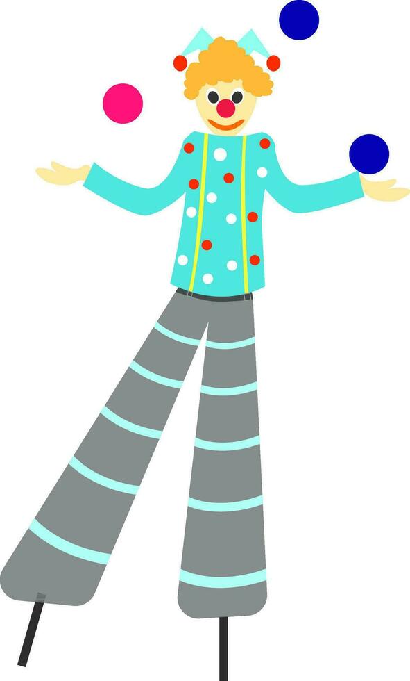 Illustration of Clown juggling balls. vector