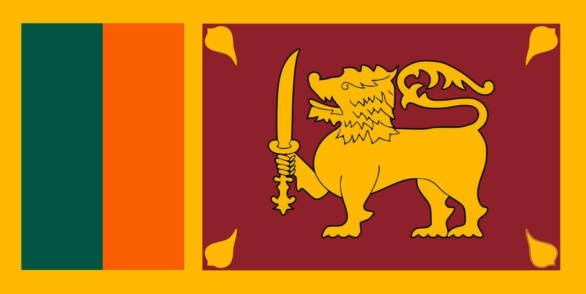 ilustración de sri lanka bandera. vector