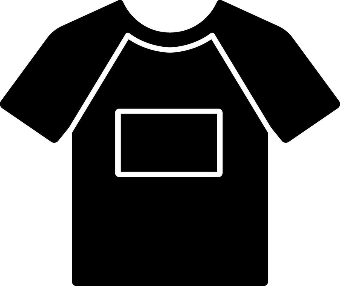 corto manga camisa o camiseta icono en negro y blanco color. vector