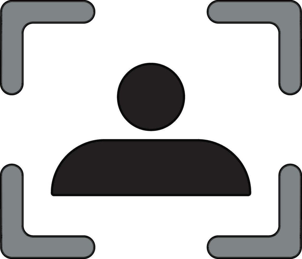 Camera portrait mode in black color. vector