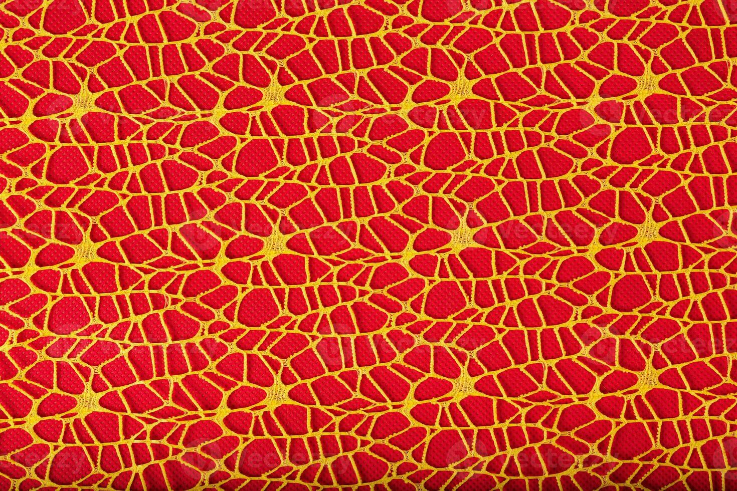 Bright coloured crochet texture background. top view photo