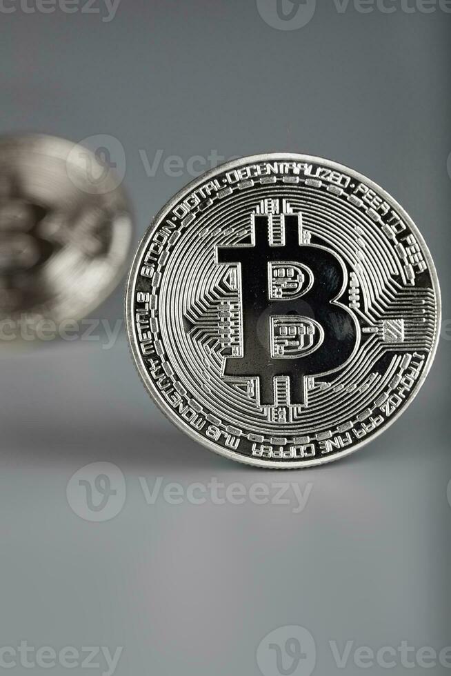 Closeup of digital asset -bitcoin. photo