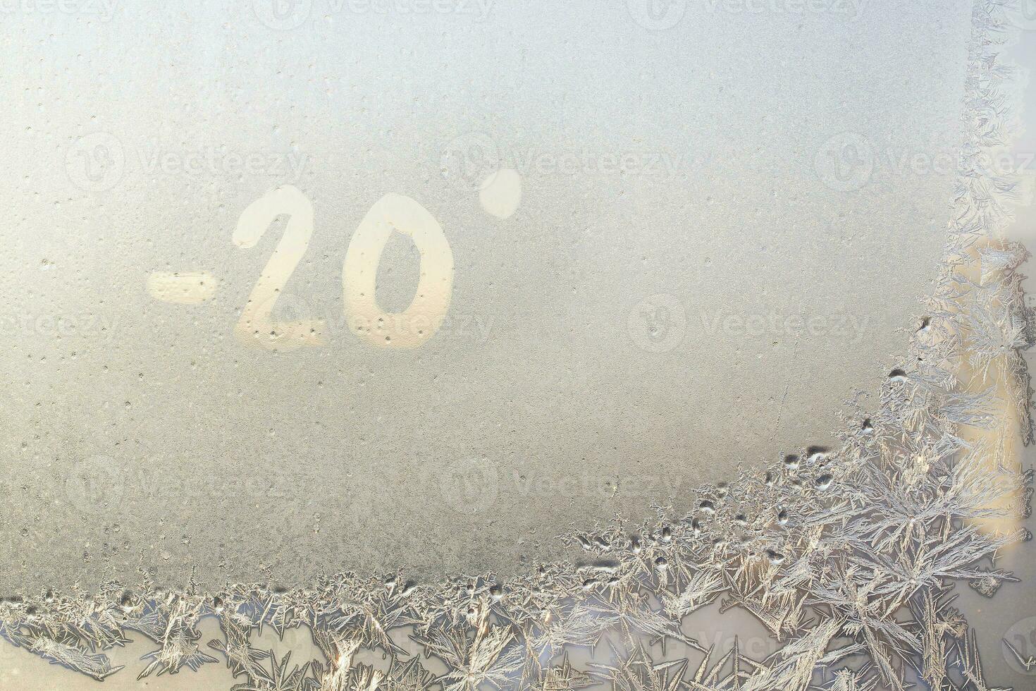 Frozen window glass photo