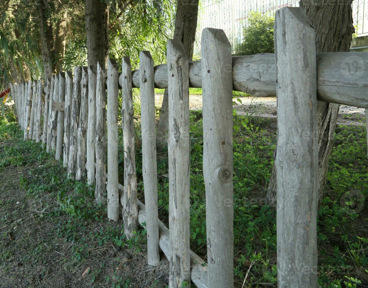 Old dried handmade fence photo
