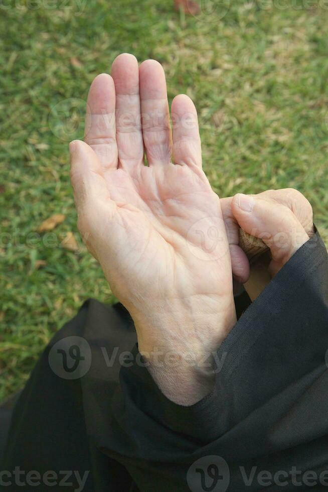 An old begging woman photo