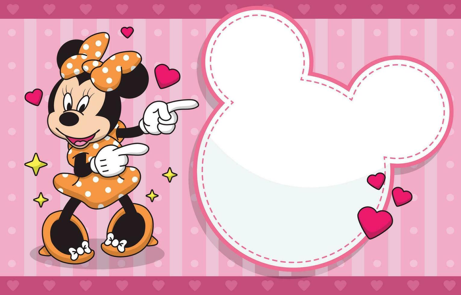 Cute Female Mouse Background Template vector