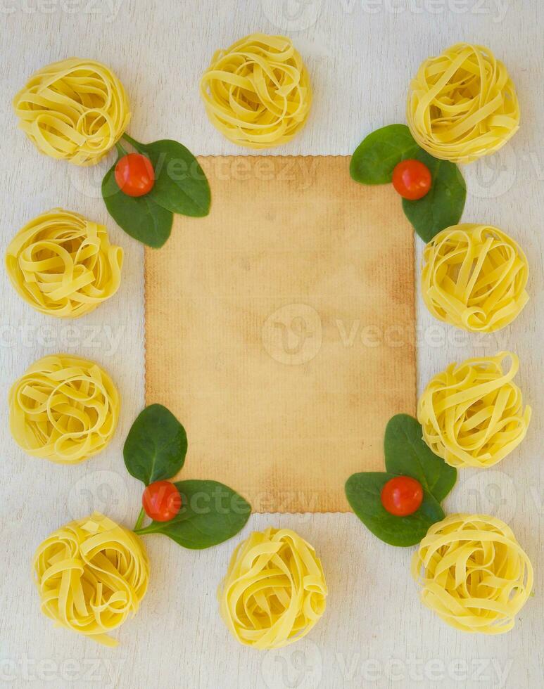 Pasta ingredients background photo