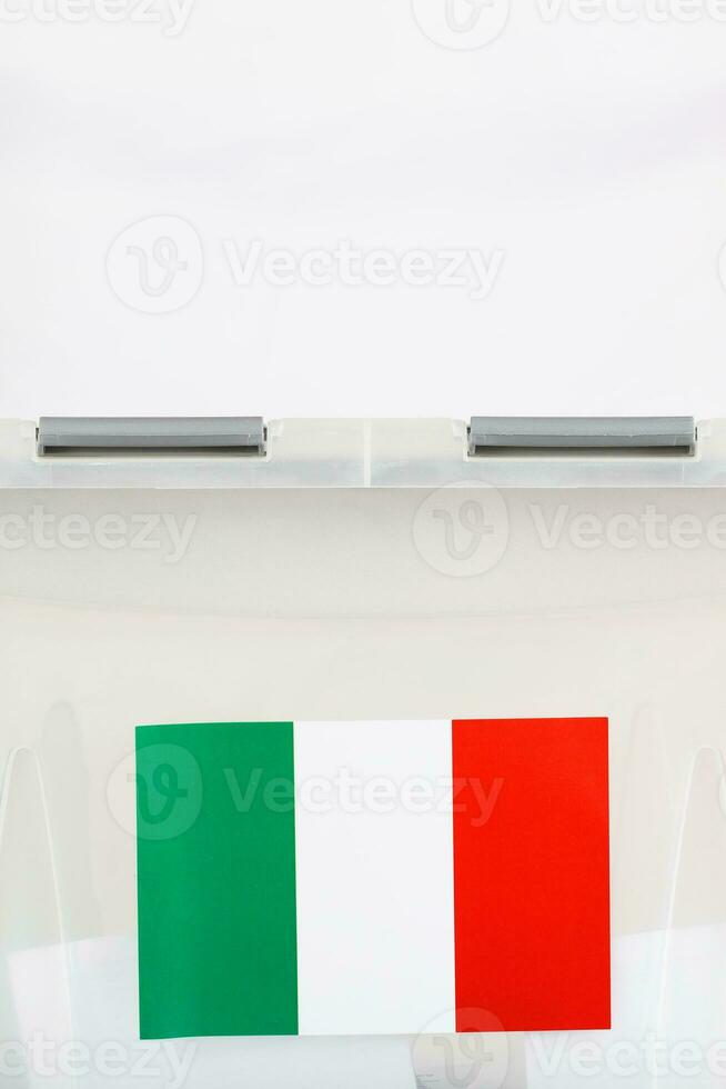 Ballot box with Italian flag. photo