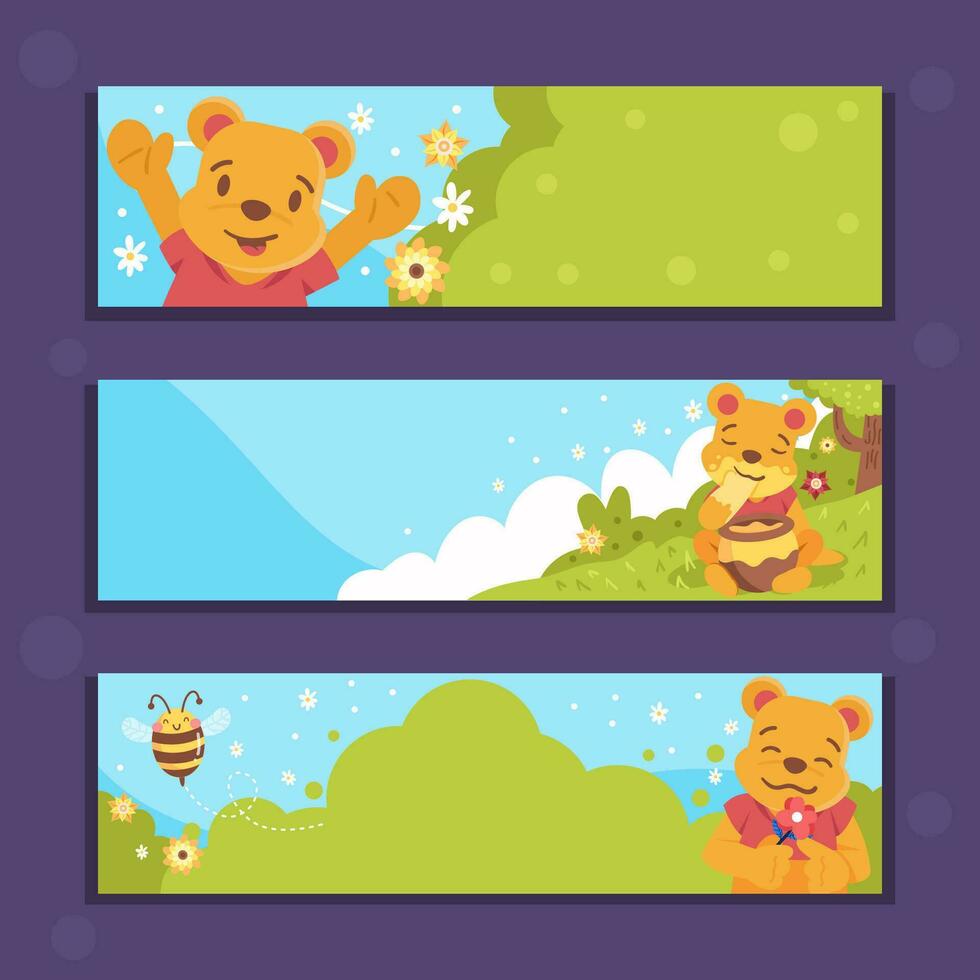 Yellow Bear Happy in Nature vector