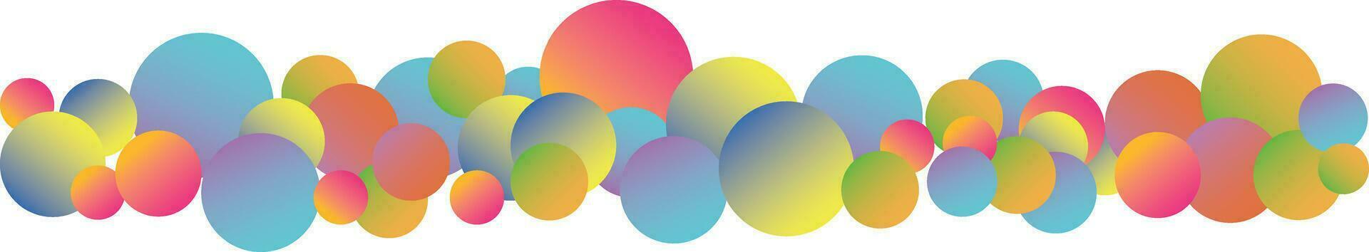 vistoso arco iris mate pelotas en diferente tamaños resumen composición con multicolor volador esferas vector