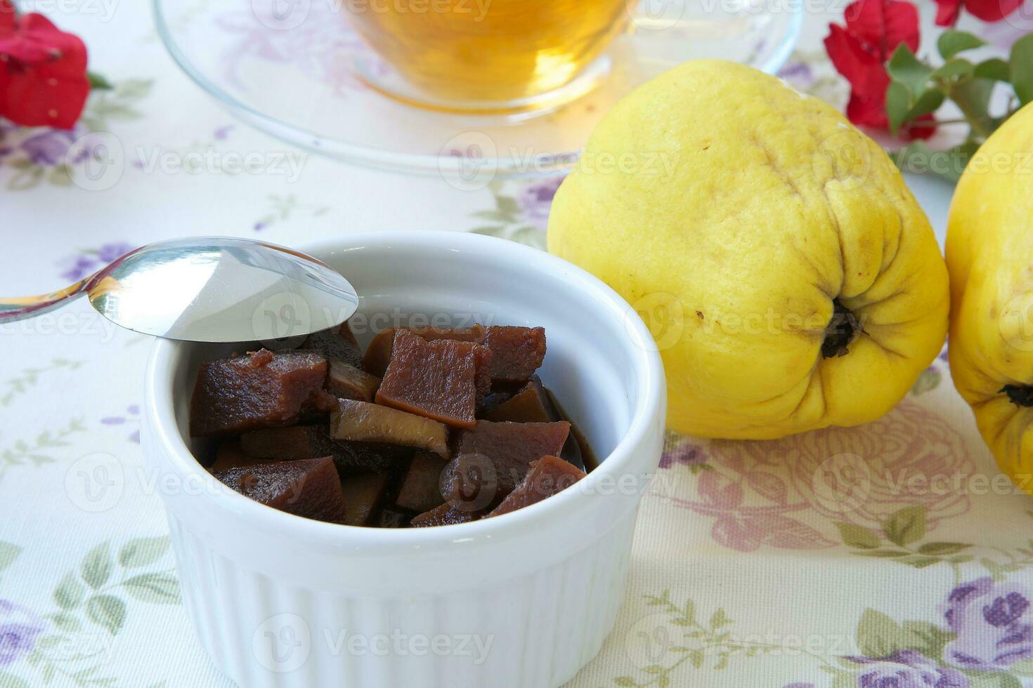 Homemade quince marmalade photo