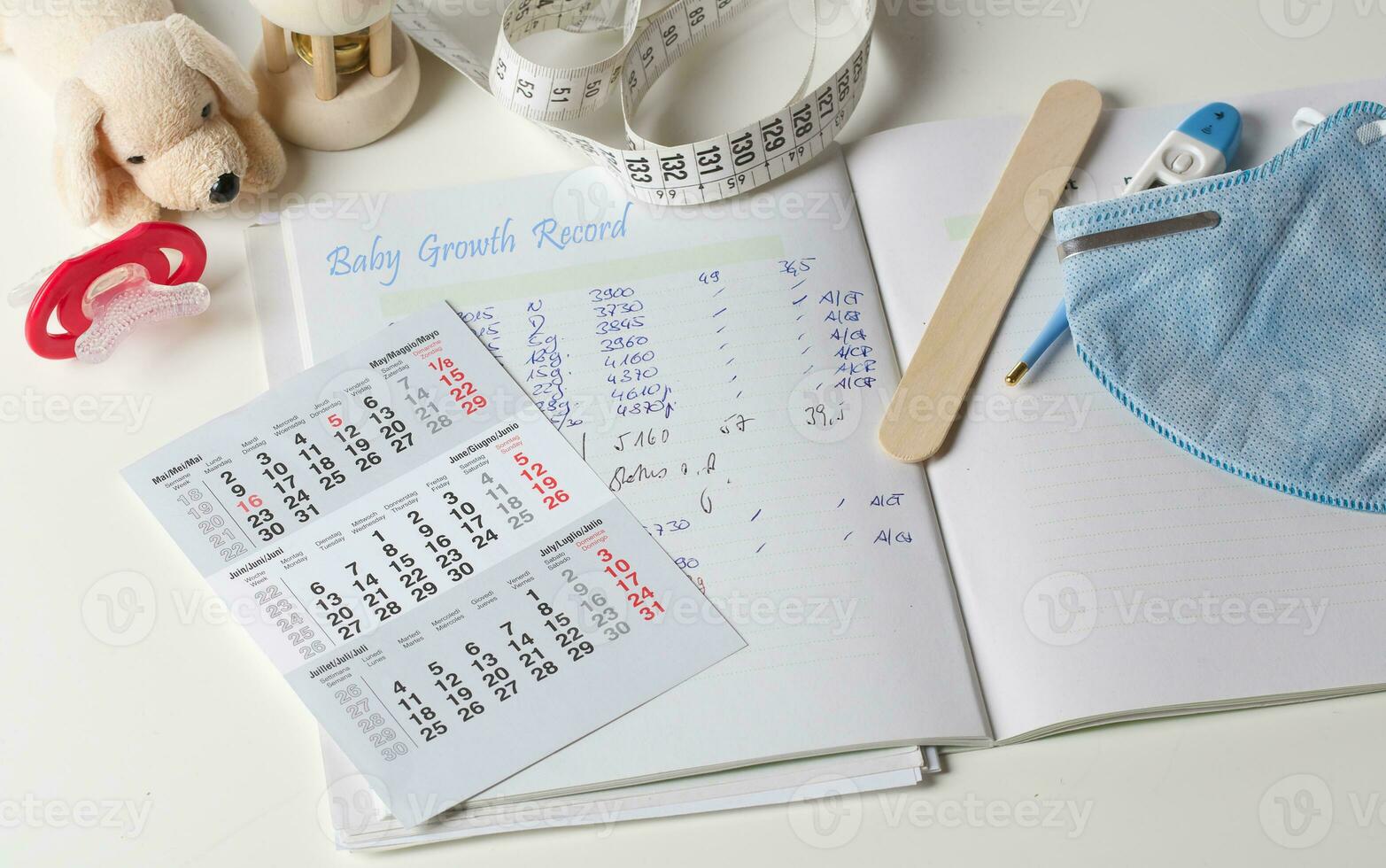 A set of medical tools for monthly check photo