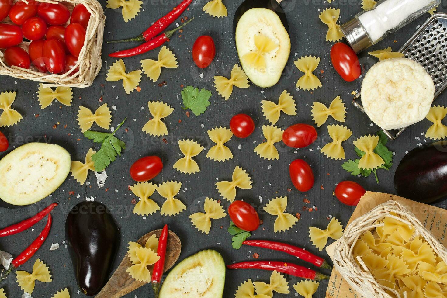 Food ingredients for pasta. photo