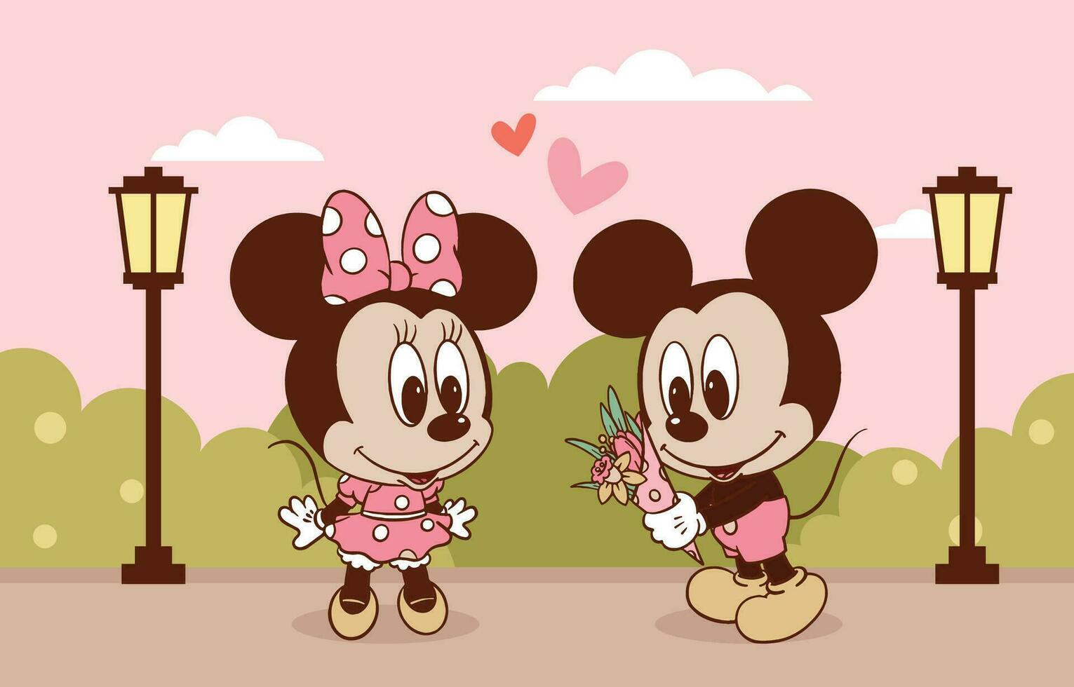 Cute Little Mouse in Love vector