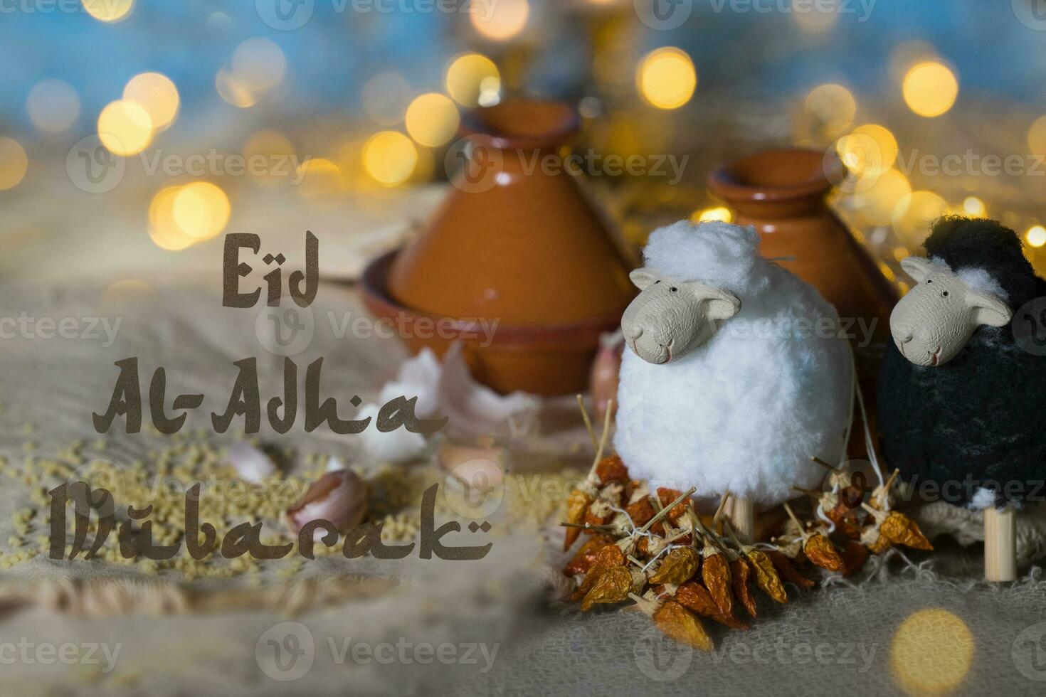 eid al-adha Mubarak - contento festival de sacrificio foto