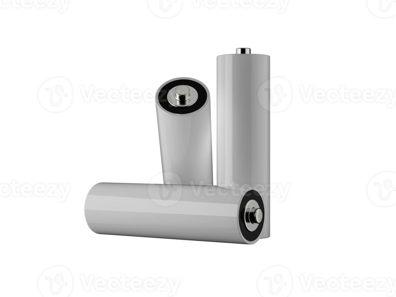 AA Size battery isolated , blank rechargeable battery double a or triple a size 3d illustration png