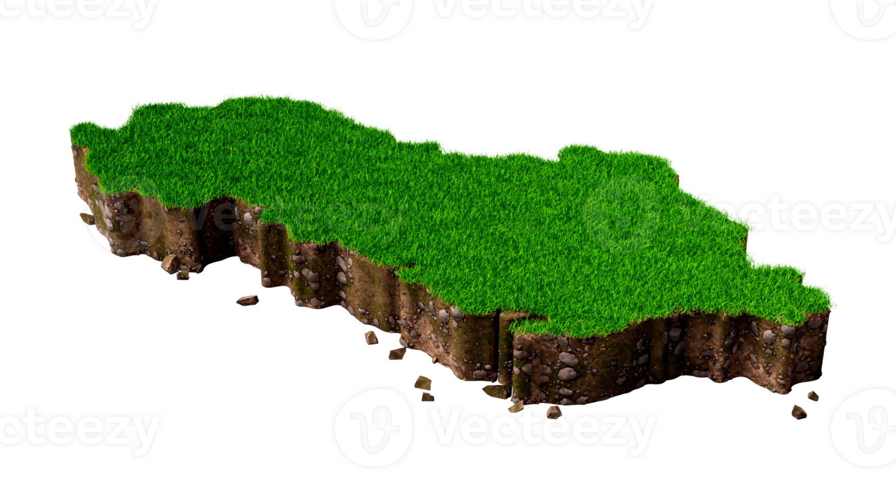 Albania country Grass and ground texture map 3d illustration png