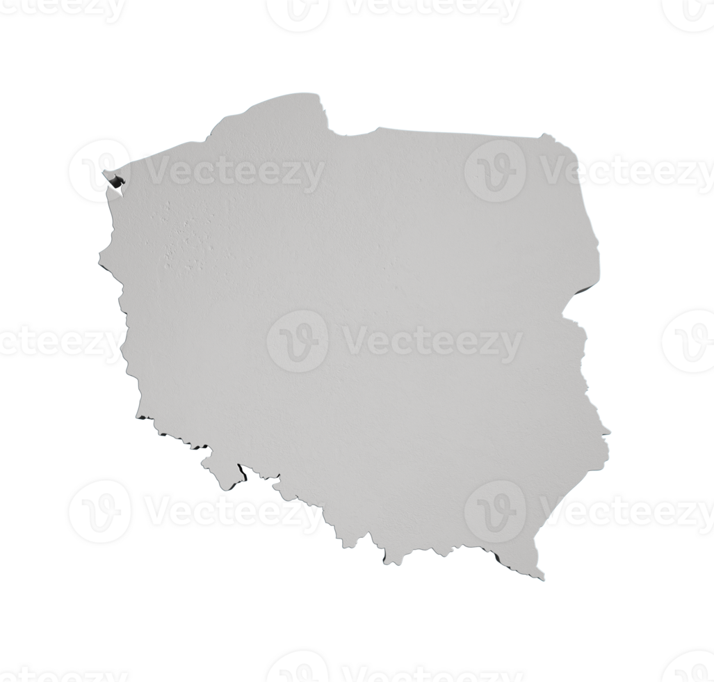 Poland 3D Topographic map Geography Cartography and topology  3D illustration png