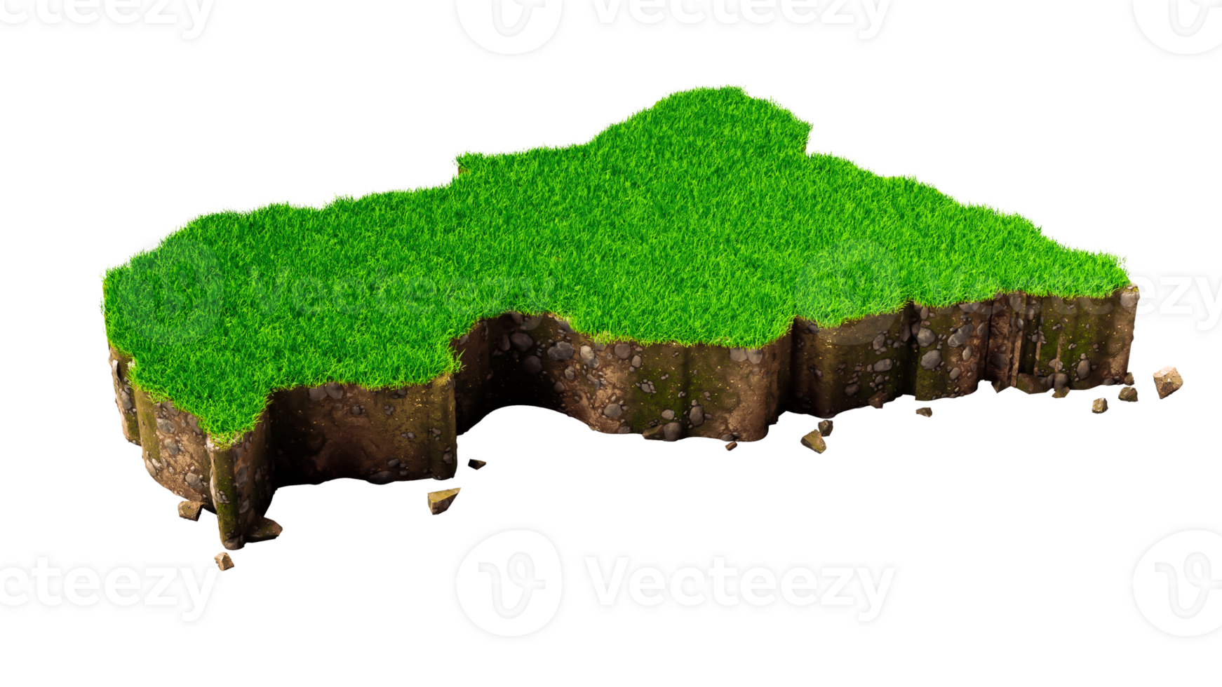 Central African country Grass and ground texture map 3d illustration png