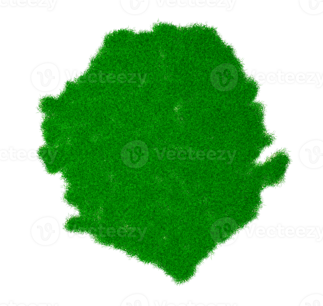 Sierra Leone map soil land geology cross section with green grass and Rock ground texture 3d illustration png