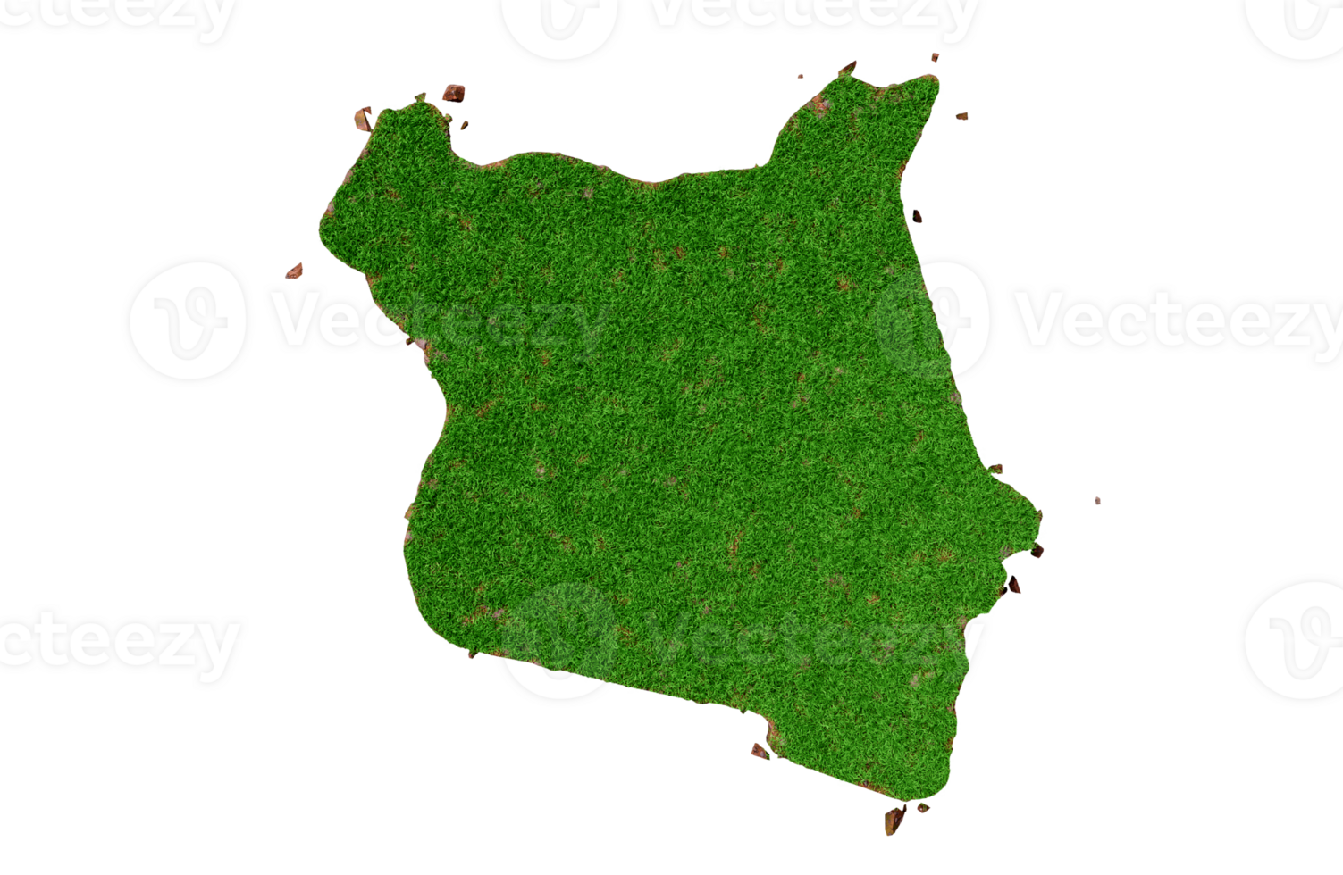 Kenya country Grass and ground texture map 3d illustration png