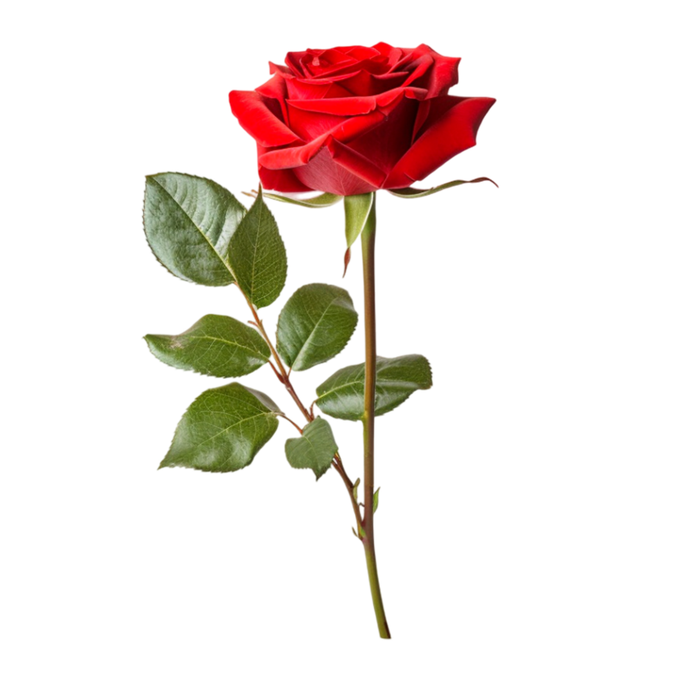 Natural Red Rose Flower. png