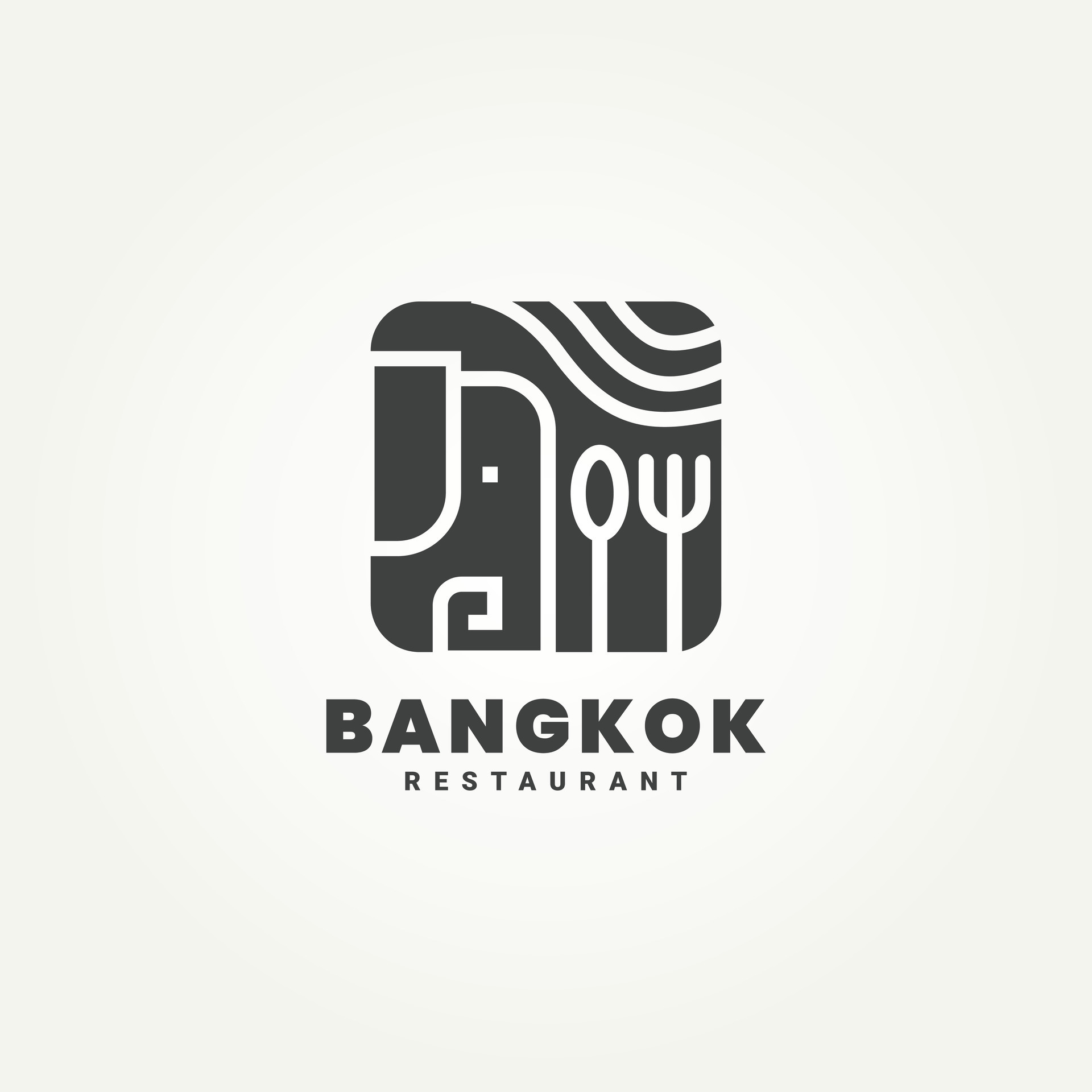 minimalist thai bangkok cuisine icon logo template vector